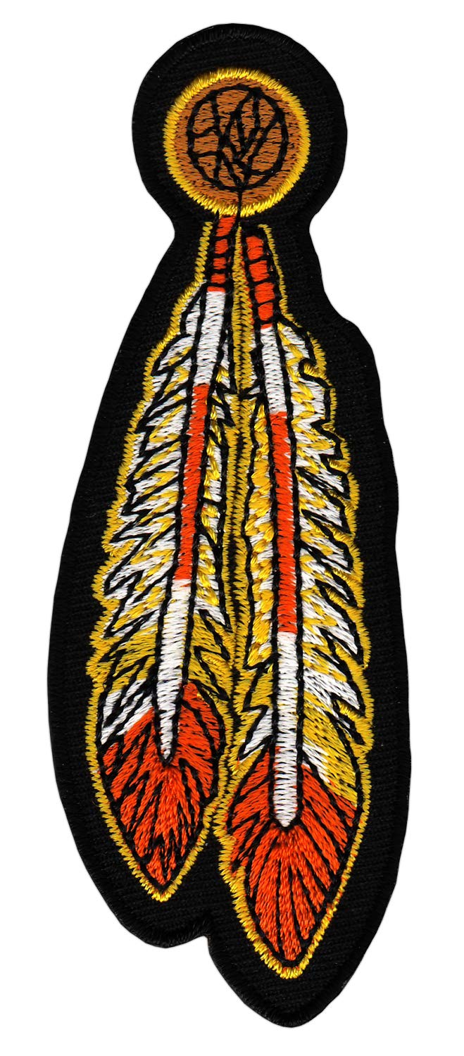 Bestellmich Indianer Federn Aufnäher Bügelbild Patch Applikation Größe 3,8 x 10,3 cm von Bestellmich