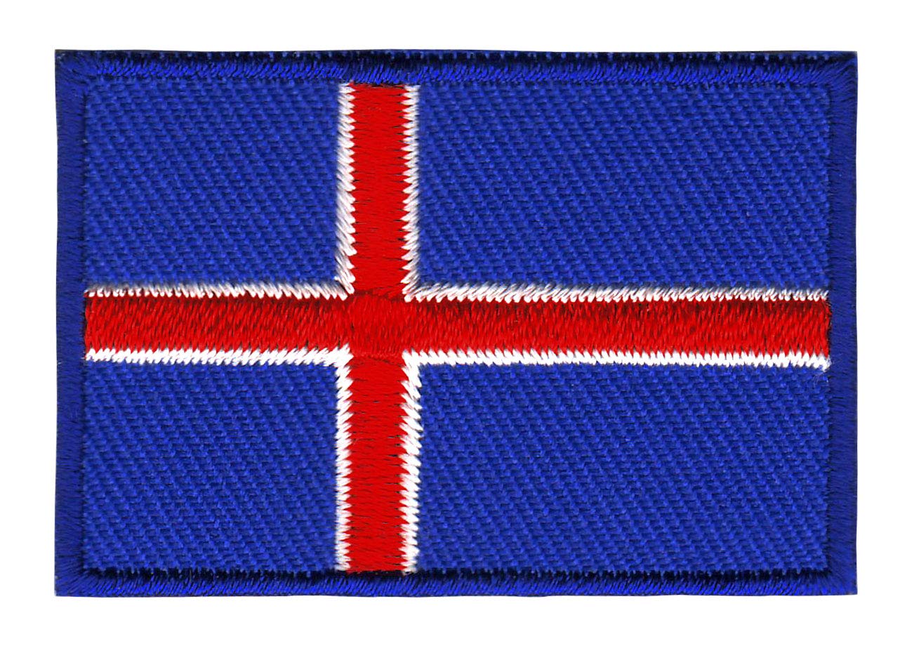 Bestellmich Island Flagge Klein Fahne Aufnäher Bügelbild Patch 4,9 x 3,3 cm von Bestellmich