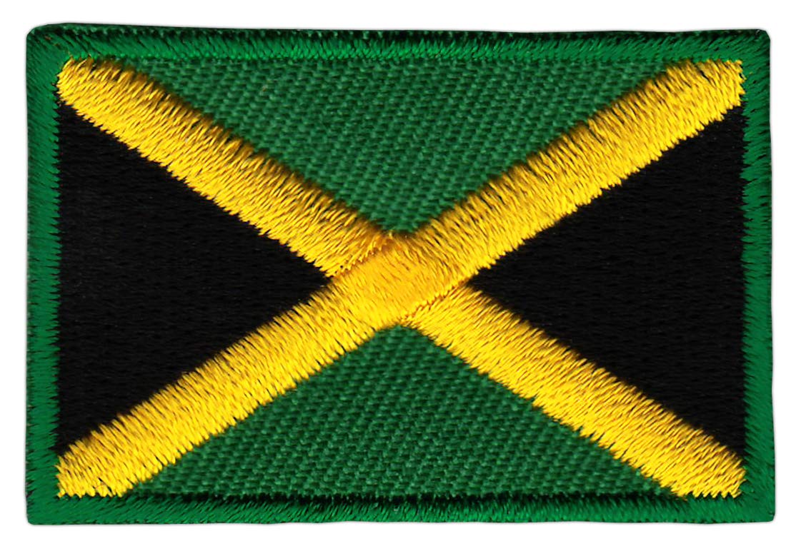 Bestellmich Jamaika Flagge Klein Aufnäher Bügelbild Größe 4,5 x 3,0 cm von Bestellmich