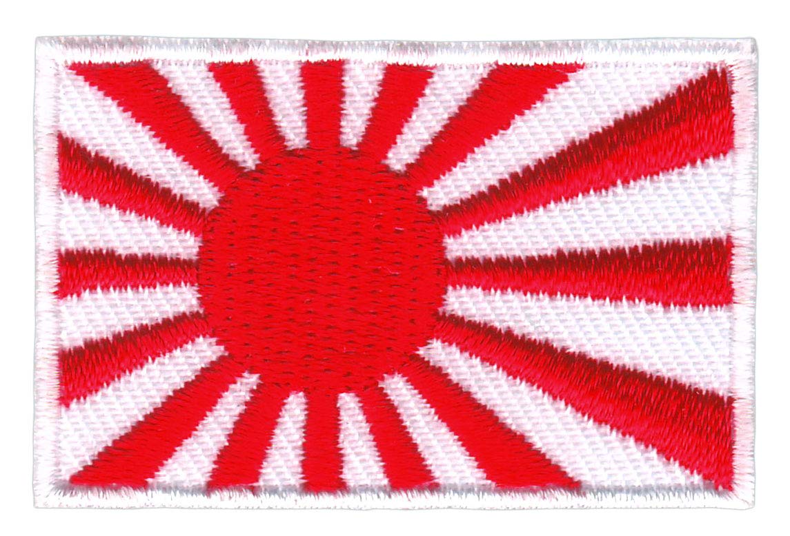 Bestellmich Japan Kamikaze Sonne Flagge Klein Aufnäher Bügelbild Größe 4,5 x 3,0 cm von Bestellmich