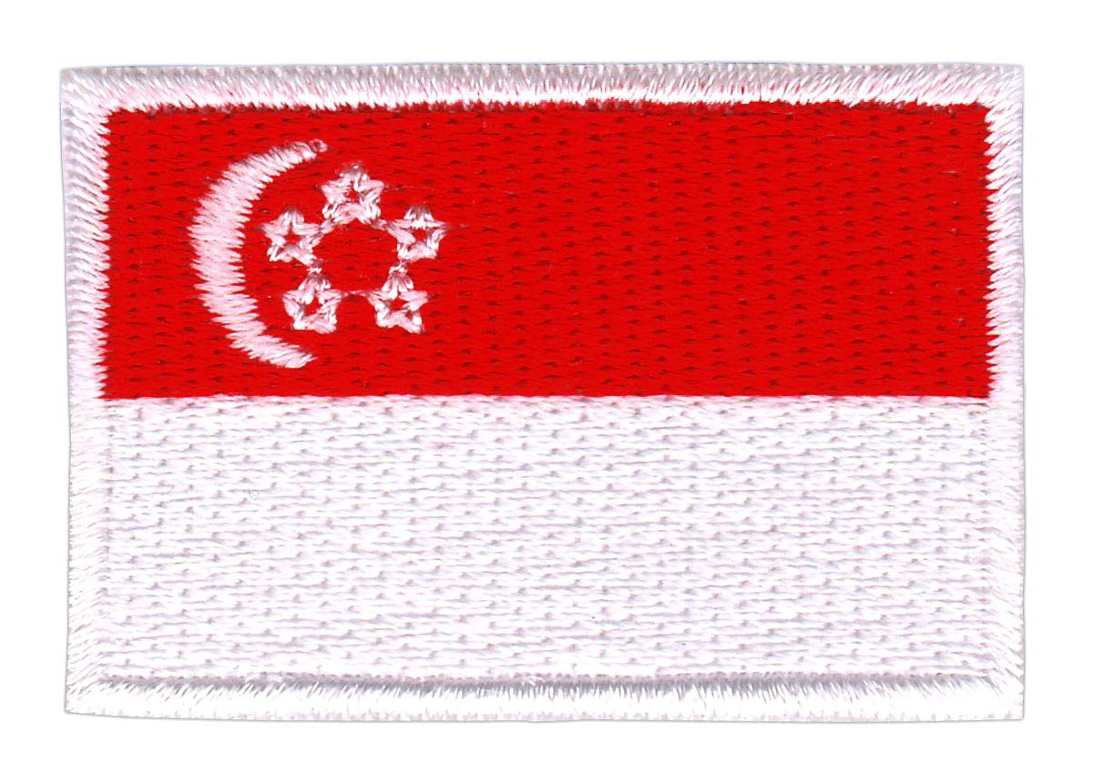 Bestellmich Singapur Flagge Klein Aufnäher Bügelbild Größe 4,5 x 3,0 cm von Bestellmich