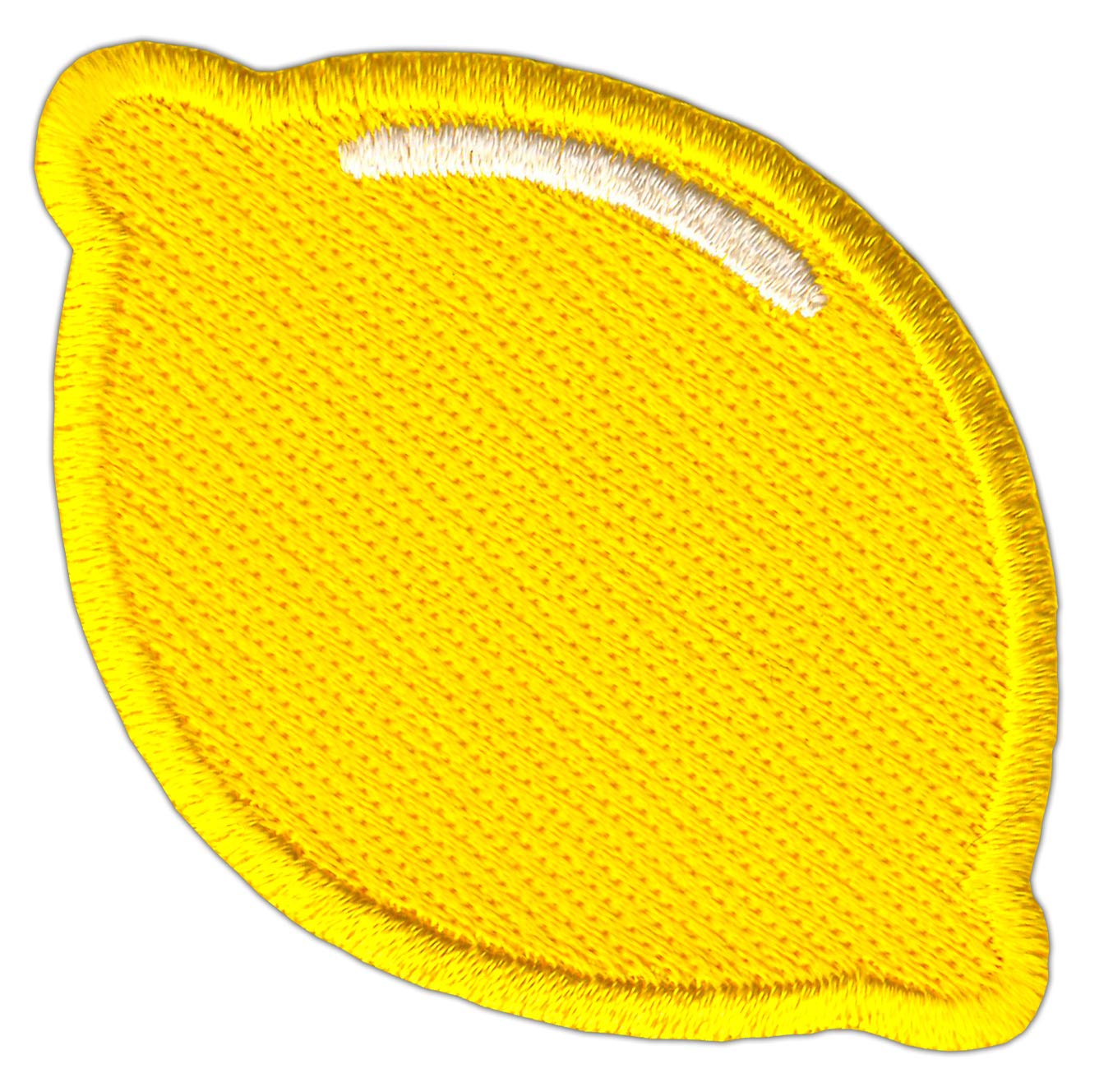 Bestellmich Zitrone Zitrusfrucht Gelb Aufnäher Bügelbild Patch Applikation Größe 7,0 x 4,8 cm von Bestellmich