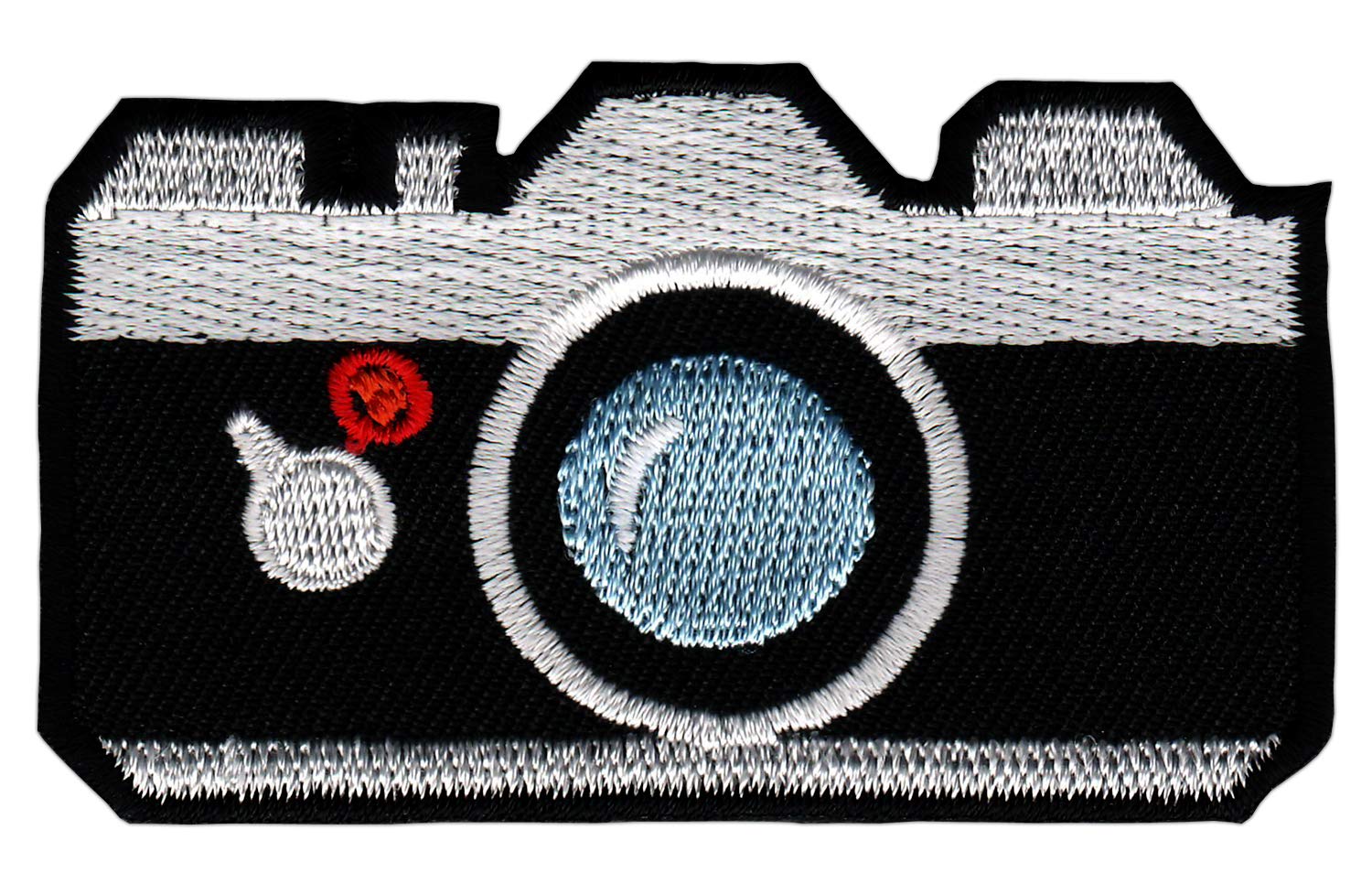 gestickte Kamera Fotoapperat Aufnäher Bügelbild Patch Applikation Größe 7,2 x 4,3 cm von Bestellmich