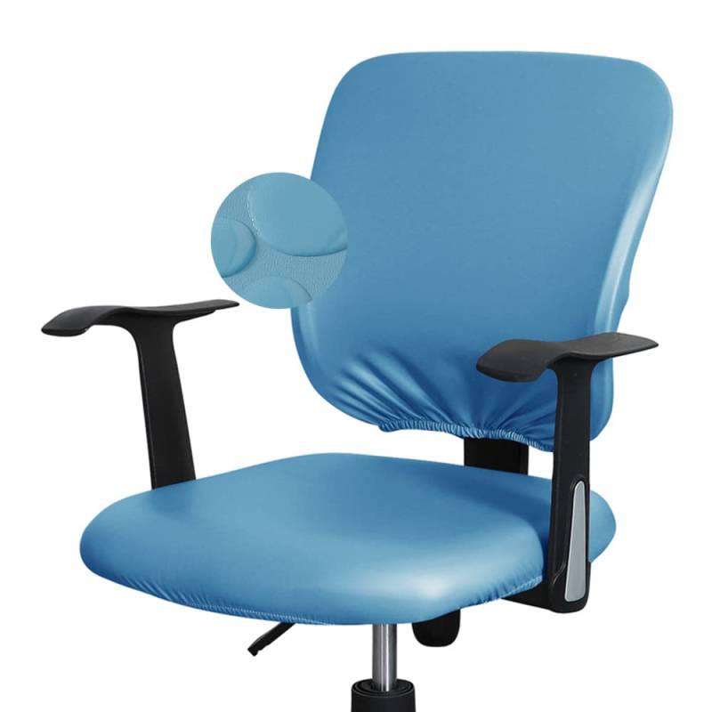 Bestenrose Bürostuhl Stuhlhussen Bezug 1 Stück PU Leder Stuhlbezug Bürostuhl wasserdichte Stretch Stuhlüberzug Stuhl Husse für Computer Armlehnen Stühle (Blau, Packung mit 1 Stück) von Bestenrose