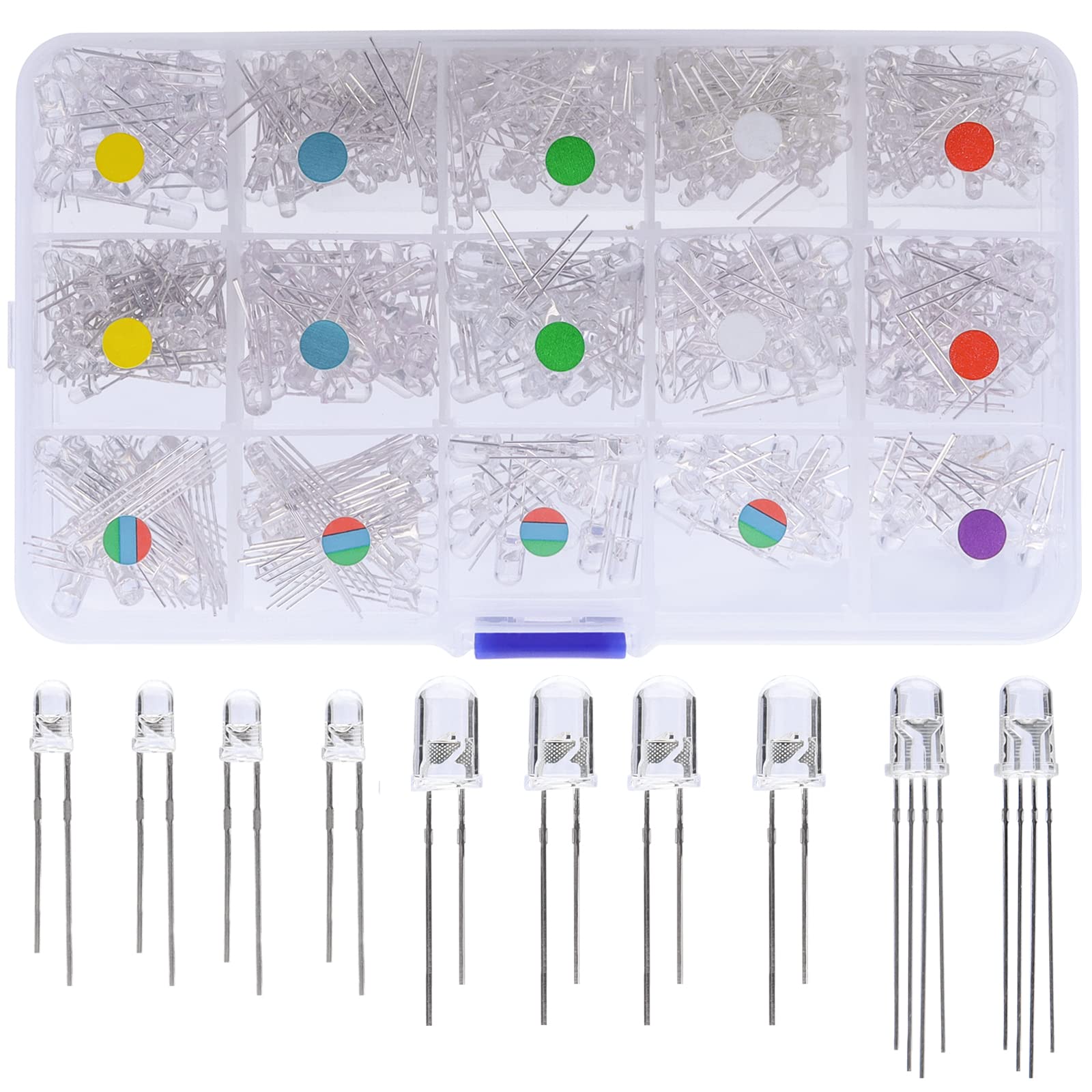 Bestgle 3mm 5mm led leucht dioden transparenter led dioden rundkopf led lampe sortimentsk kit transparenter Rundkopf LED Dioden Multicolor für Handarbeit Elektronik komponenten 5 Farben 475stück Bestgle 3mm 5mm led leucht dioden transparenter led dioden rundkopf led lampe sortimentsk kit transparenter Rundkopf LED Dioden Multicolor für Handarbeit Elektronik komponenten 5 Farben 475stück von Bestgle