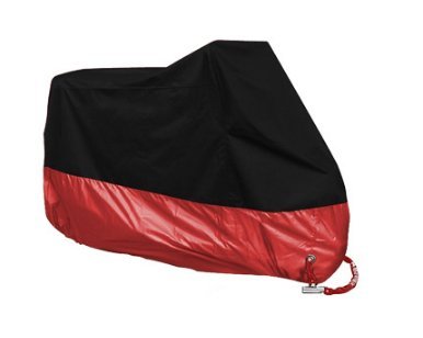 Bestland Motorrad Abdeckung Wasserdicht Staubdicht UV-Schutz Atmungsaktiv Sunblocker Motorradplane Cover Outdoor Roller Abdeckplane, Schwarz/Rot (XXL) von Bestland