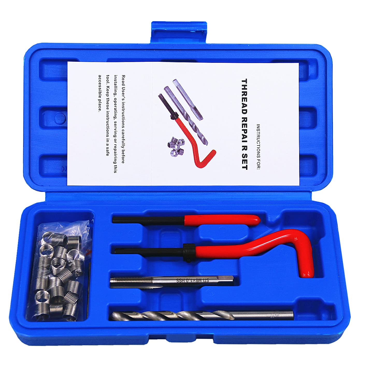 BestsQ 25 Stück Gewindereparatursatz Bohrer Helicoil Repair Kit Kompatibel Handwerkzeug Set für Auto Reparatur Größe:M8X1.0 BestsQ 25 Stück Gewindereparatursatz Bohrer Helicoil Repair Kit Kompatibel Handwerkzeug Set für Auto Reparatur Größe:M8X1.0 von BestsQ