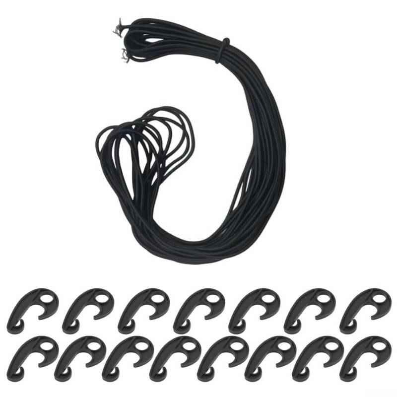 Besttoolifes 3 mm robustes Gepäcknetz, Schutznetz für Kofferraum, Anhänger, mit elastischem Seil (15 Haken + elastisches Seil) von Besttoolifes