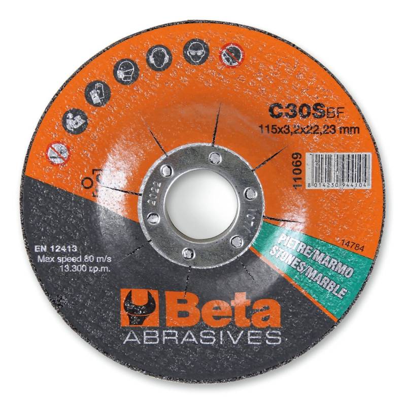 Beta 11069 115X3.2 Trennscheiben für Stein und Marmor für Schleifer, Durchmesser 115 mm, Dicke 3,2 mm, Bohrung 22,23 mm von Beta