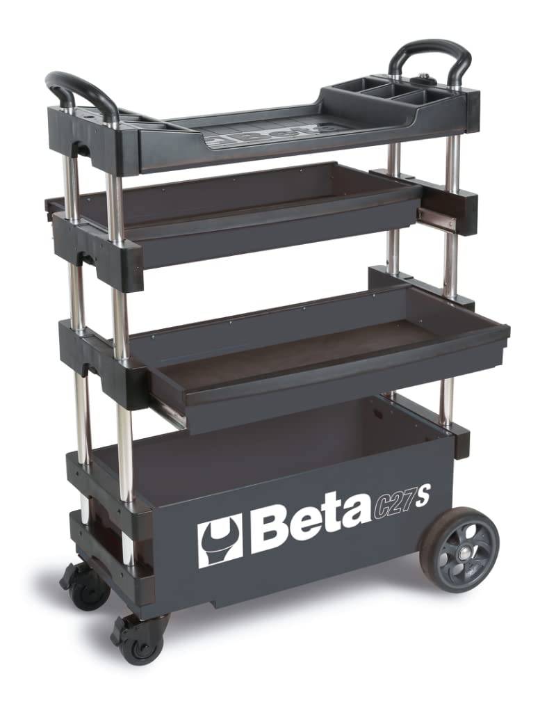 Beta C27 S-G Automotive Mobile Werkzeug Brust, Werkzeugwagen (aus hochwertigem und robustem Metall, nützliches Werkstattzubehör, Maße: ‎50 x 30 x 50 cm, Gewicht: 23 kg), Grau von Beta