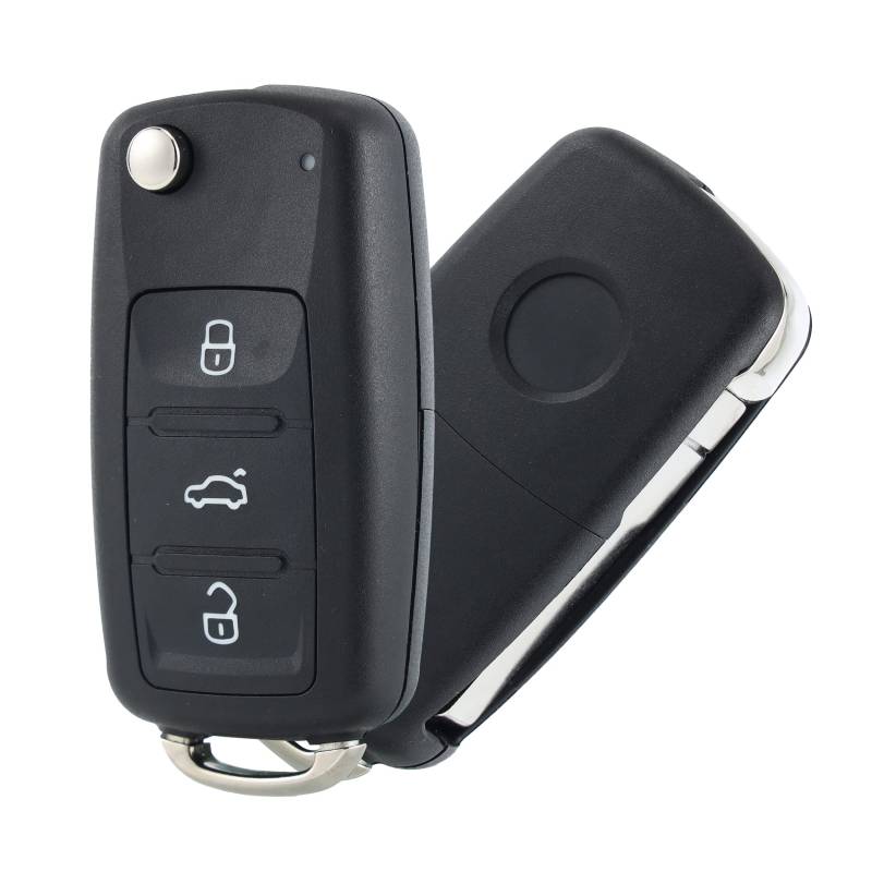 Ersatz Klapp 3-Tasten Autoschlüsselgehäuse Funkschlüssel Schlüssel kompatibel für VW Volkswagen Golf Mk6 Skoda Octavia Tiguan Polo Passat CC SEAT von Betterher