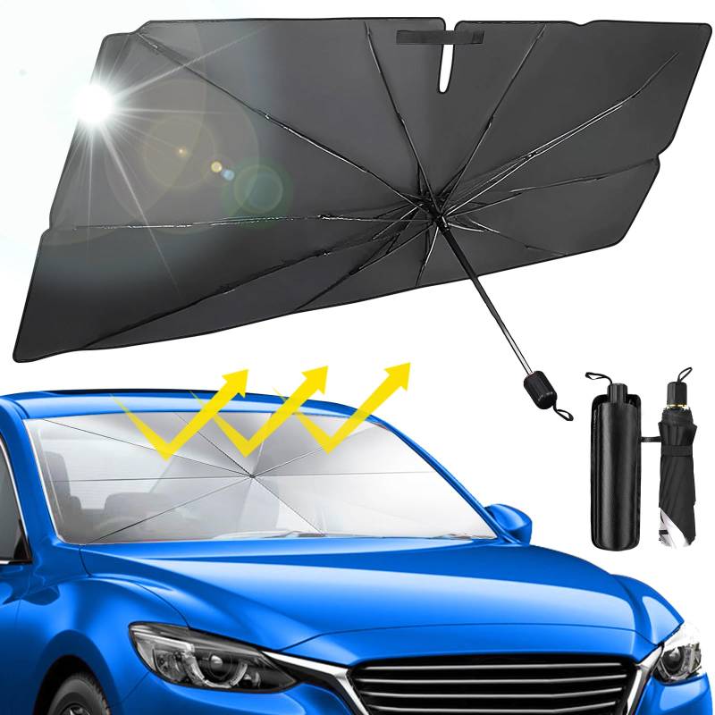 Beurseaf Sonnenschutz Auto Frontscheibe Innen,Sonnenschutz Auto,mit Zertifiziertem UV Schutz,2025 Neueste Sonnenblende Vorne Faltbar,Blockiert UV-Strahlen von Beurseaf