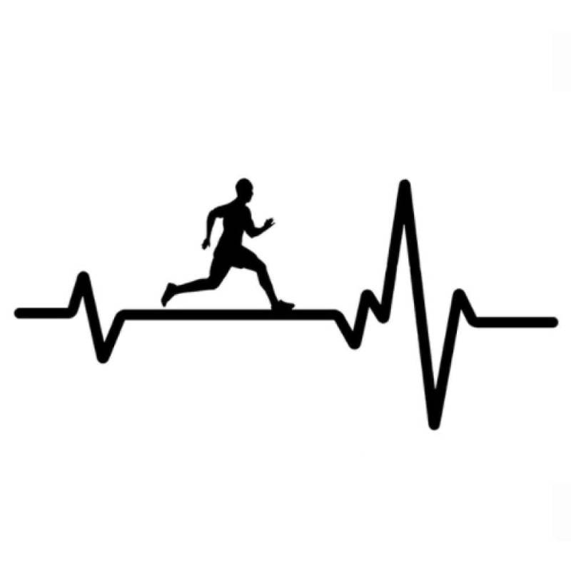 Bhysfenhgttvv 2 stücke Autoaufkleber16,2 cm * 7,5 cm Sport Running Man Heartbeat Aufkleber Autoaufkleber Schwarz von Bhysfenhgttvv