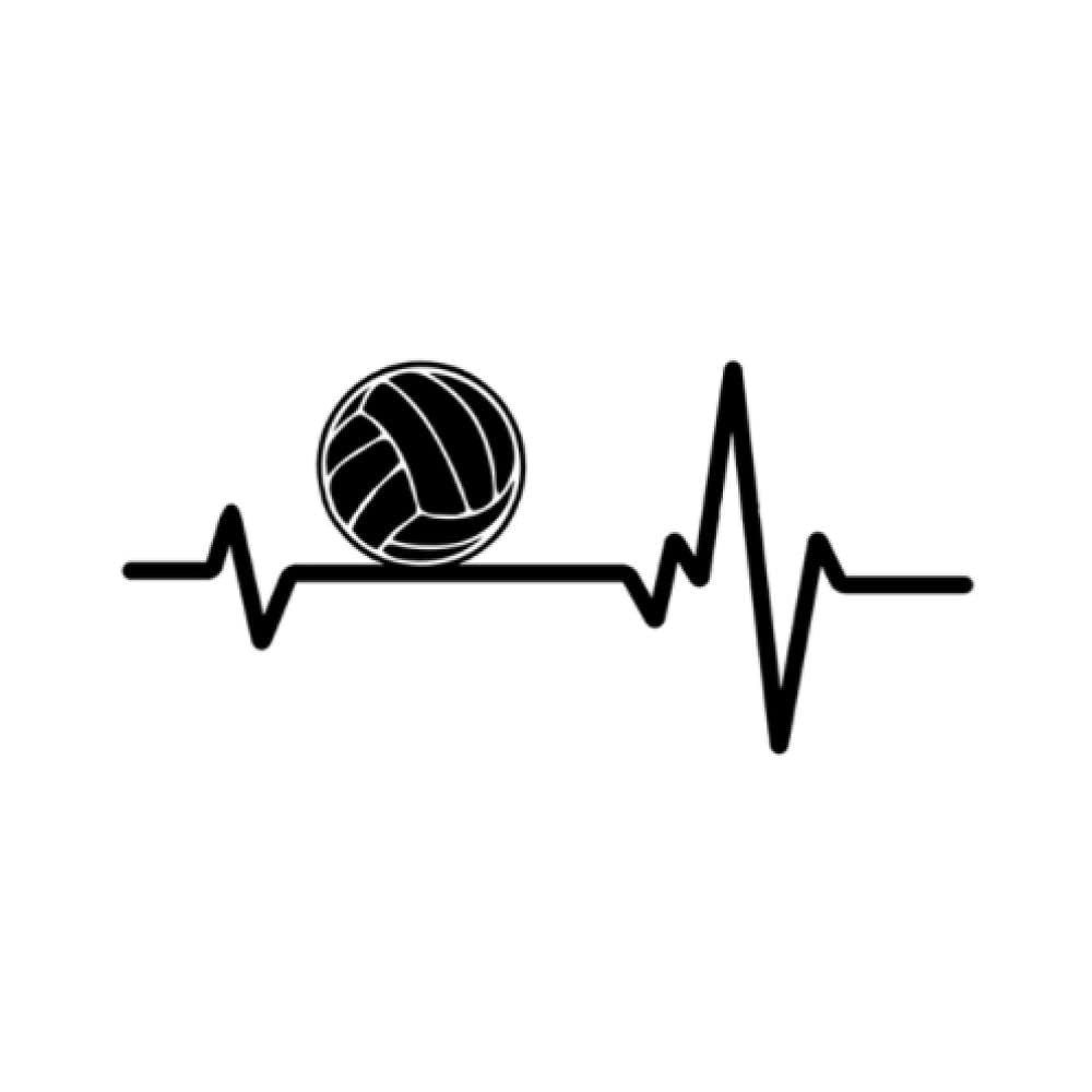 Bhysfenhgttvv 3 stücke Autoaufkleber12,4 * 5,7 cm Elektrokardiogramm Volleyball Sport Decor Vinyl Autoaufkleber Schwarz von Bhysfenhgttvv