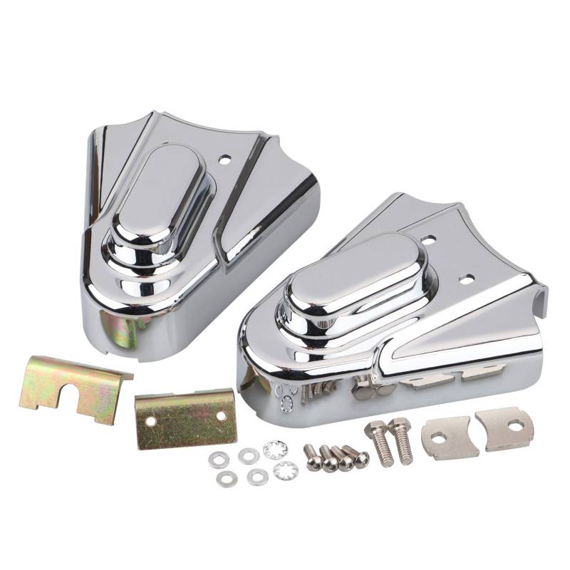 Bid4ze ABS Hinterachsschwingarm-Abdeckungen kompatibel mit Harley Softail Heritage Springer Night Train Fatboy Standard Custom 1986–2007 Chrom von Bid4ze
