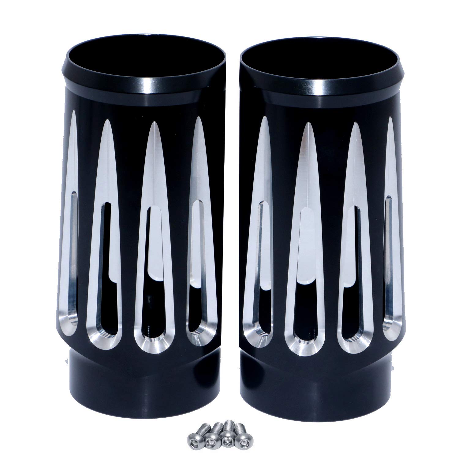 Bid4ze Schwarze obere Gabel Boot Slider Cove CNC Aluminium Gabel Slider Cover für Harley Touring FLT FLHR FLHX FLHT COW BELLS Bid4ze Schwarze obere Gabel Boot Slider Cove CNC Aluminium Gabel Slider Cover für Harley Touring FLT FLHR FLHX FLHT COW BELLS von Bid4ze