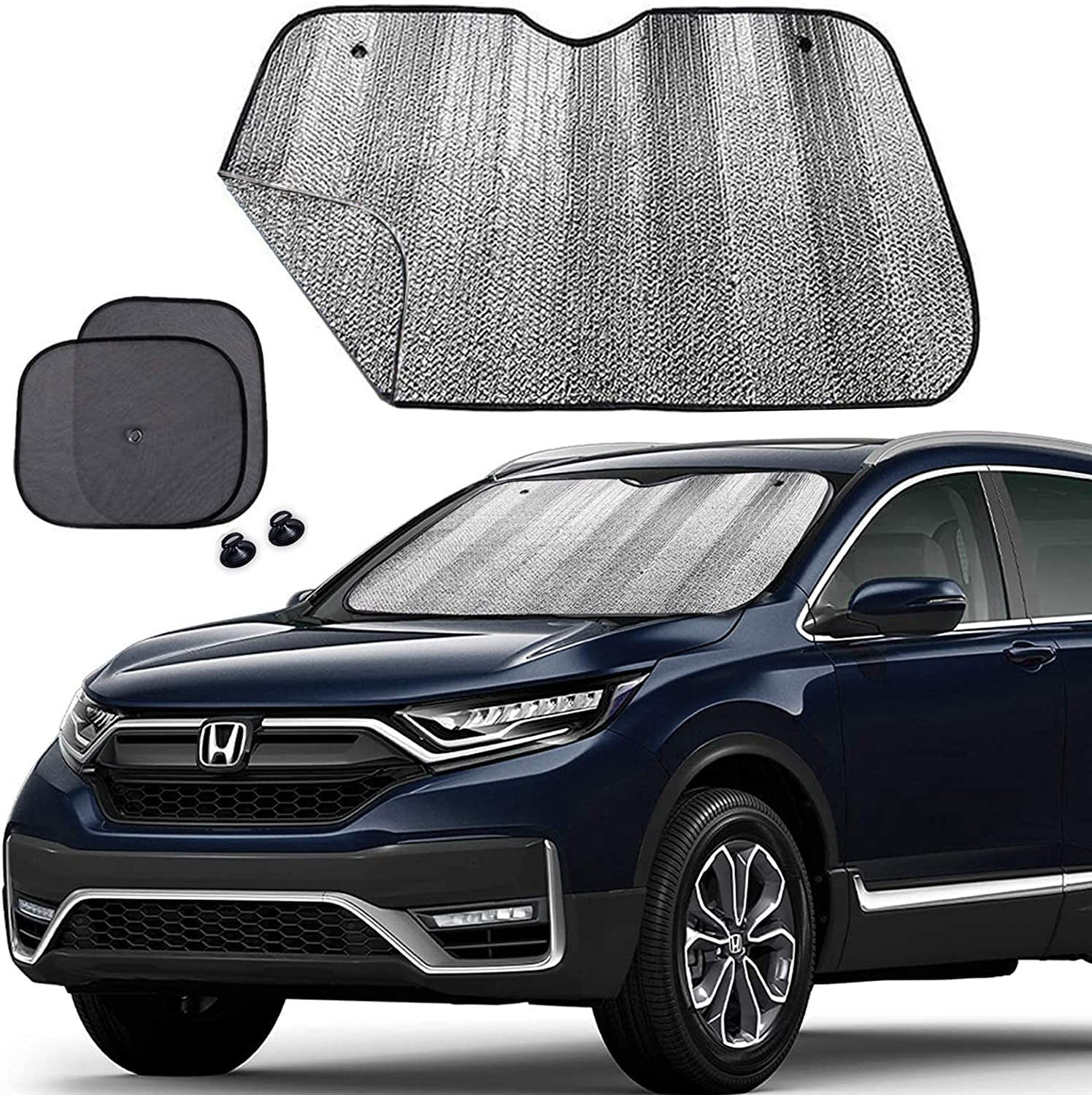 Big Ant Auto Frontscheibe Sonnenschutz, Faltbare Innen Frontscheibenabdeckung mit 2 Seitenfenster Sonnenschutz, UV-Schutz Sonnenblende für meisten Autos, SUVs, LKWs - Silber Big Ant Auto Frontscheibe Sonnenschutz, Faltbare Innen Frontscheibenabdeckung mit 2 Seitenfenster Sonnenschutz, UV-Schutz Sonnenblende für meisten Autos, SUVs, LKWs - Silber von Big Ant