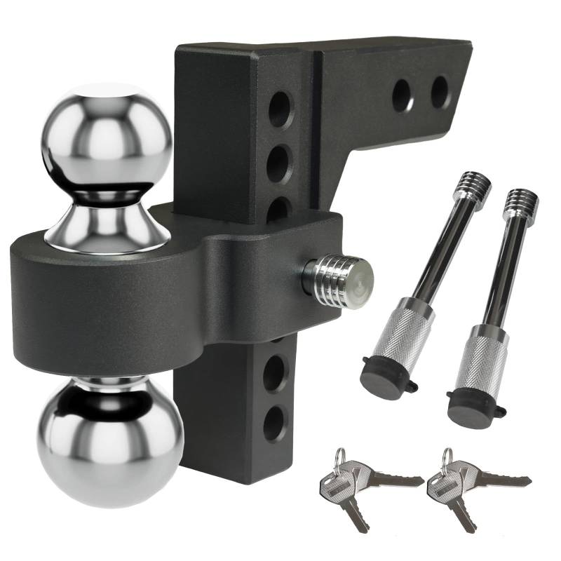 Big RED ATRFH0086R Torin Adjustable Trailer Towing Hitch and Ball Mount: Fit 2 Inch & 2.3 Inch Ball Receivers, 6 Inch Drop and Rise for Heavy Duty Truck, 10,000 Lbs Capacity von Big Red