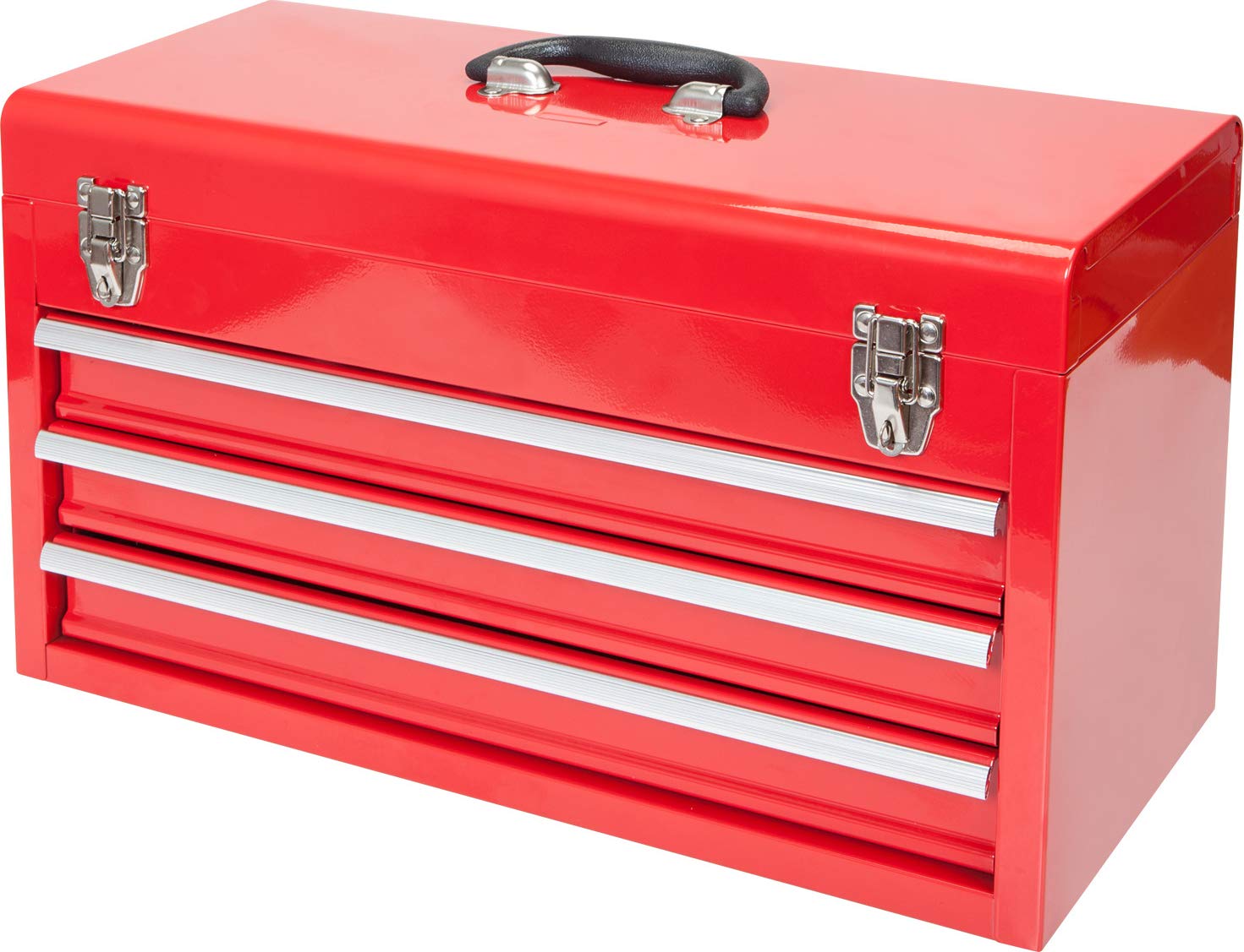 BIG RED ANTBD133-XB Torin Tragbarer Werkzeugkasten mit 3 Schubladen, Stahl, mit Metallverschluss, 50,8 cm, Rot von Big Red