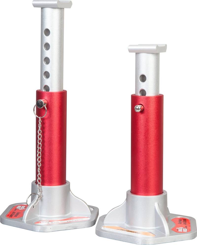 BIG RED T43004 Torin Aluminum Jack Stands with Locking Support Pins: 3 Ton (6,000 lb) Capacity, Red/Silver, 1 Pair von Big Red
