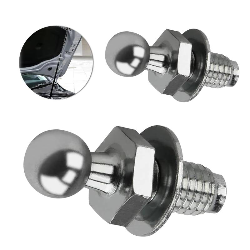 2er Set M8 Kugelzapfen aus Edelstahl, 10mm Kugelkopf für Gasdruckfedern, Ideal für Automobil- und Schiffsbau, Robuste und Rostfreie Kugelbolzen für Heckklappen und Motorhauben von BigCheer