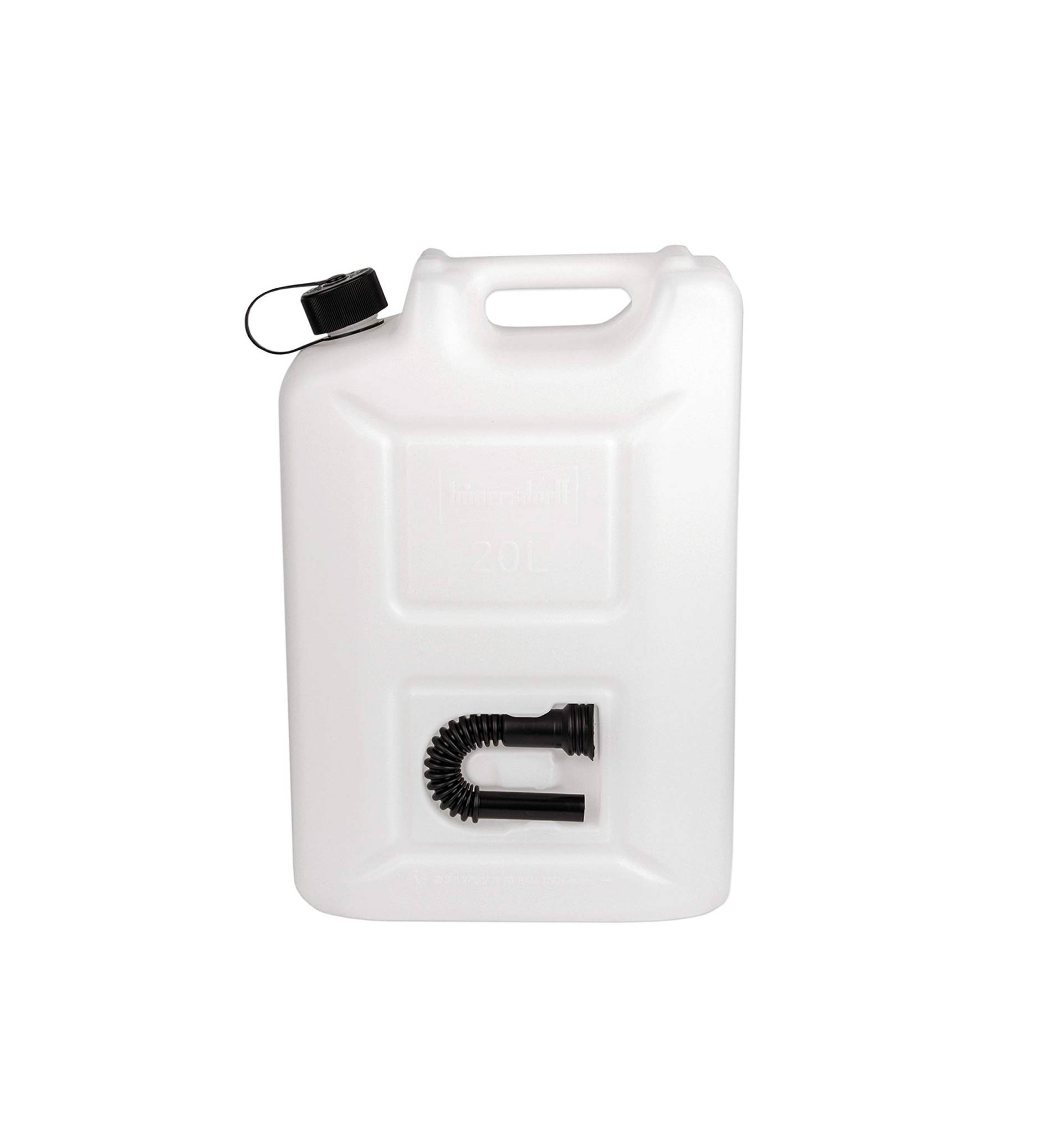 BigDean 20 Liter Benzinkanister mit Kindersicherung - Aus Kunststoff - Mit Ausfüllrohr - Transparent, schwarz - Reservekanister, Kanister, 20l Jerrycan von BigDean
