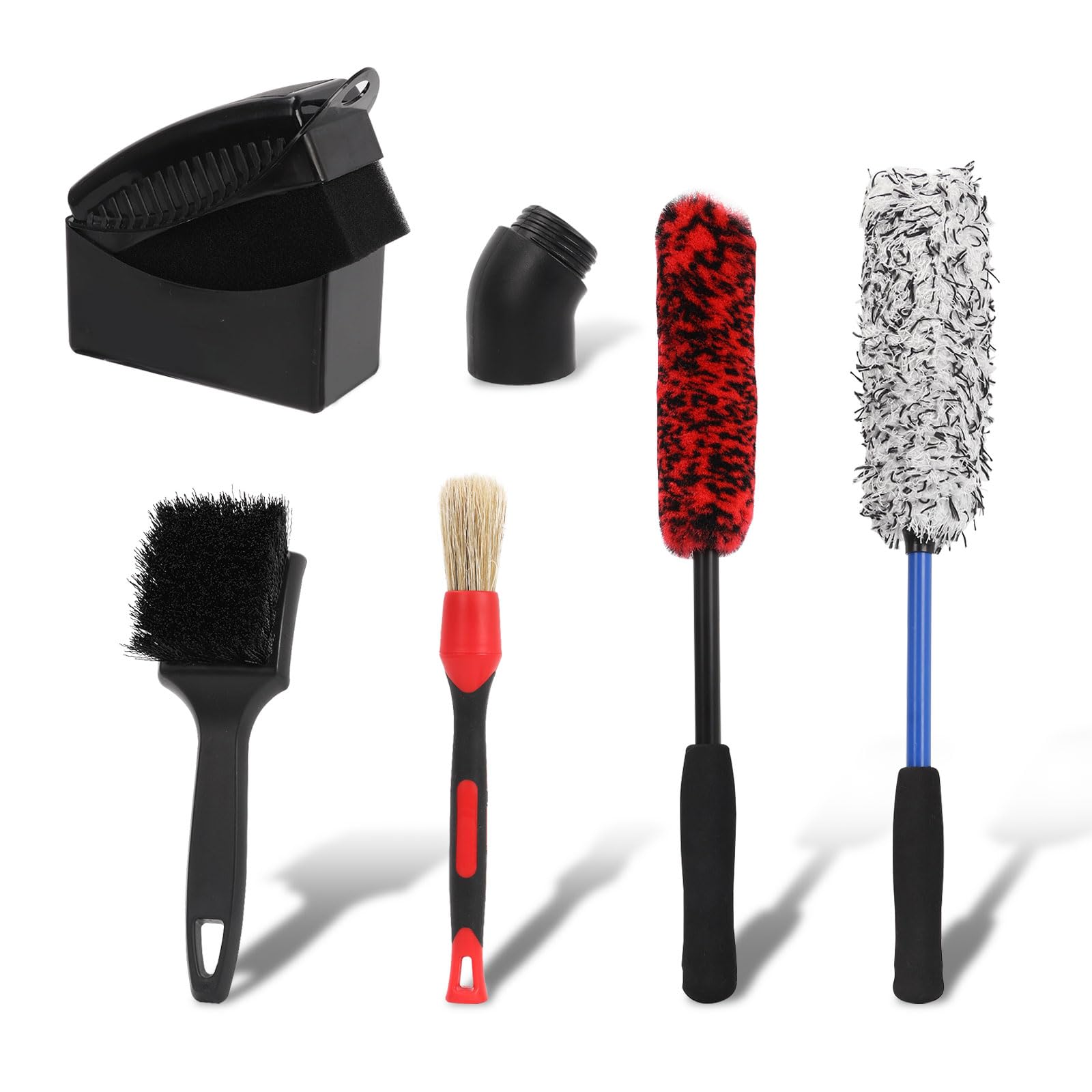 BigKing 6 Pcs Auto Putz Set Auto, Reinigungsset, Profi Felgenbürste Auto, Reifenpflege Set mit Mikrofaserborsten Auto Reinigungsset für Felgenreiniger und Interieur BigKing 6 Pcs Auto Putz Set Auto, Reinigungsset, Profi Felgenbürste Auto, Reifenpflege Set mit Mikrofaserborsten Auto Reinigungsset für Felgenreiniger und Interieur von BigKing