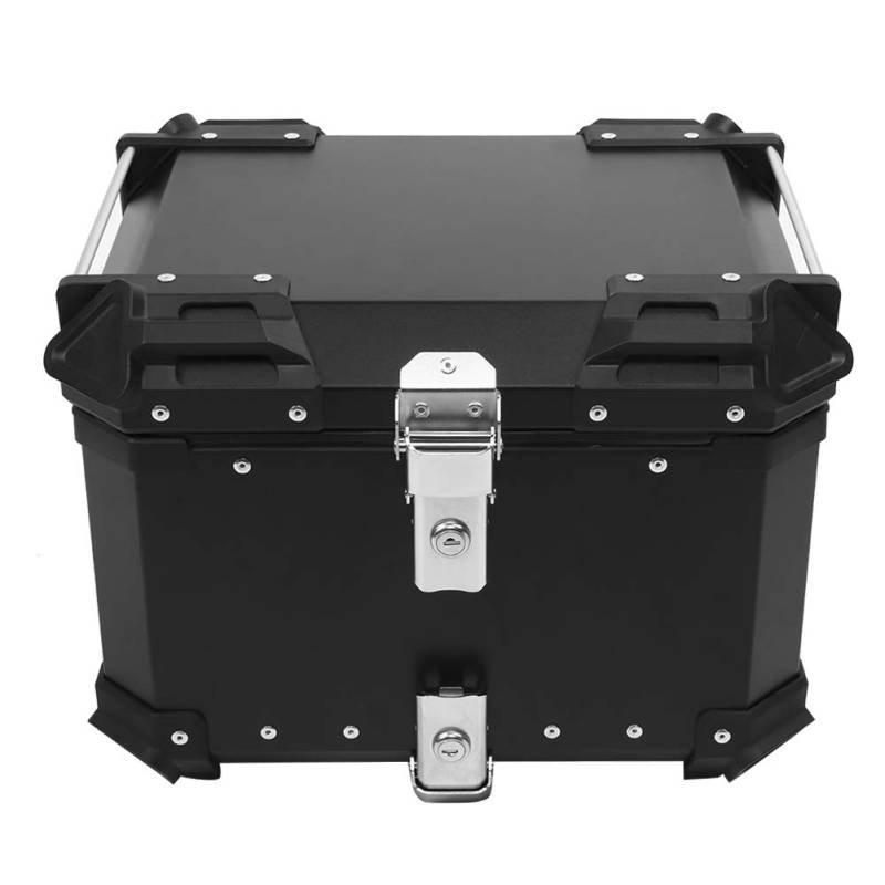 BigKing Motorrad Heckbox,Motorradkoffer, Topcase für Roller, Universal Schwarz Motorrad TopcaseProfessionelle CNC Aluminiumlegierung Aufbewahrungsbox Universal Top Case (Schwarz, 45L) von BigKing