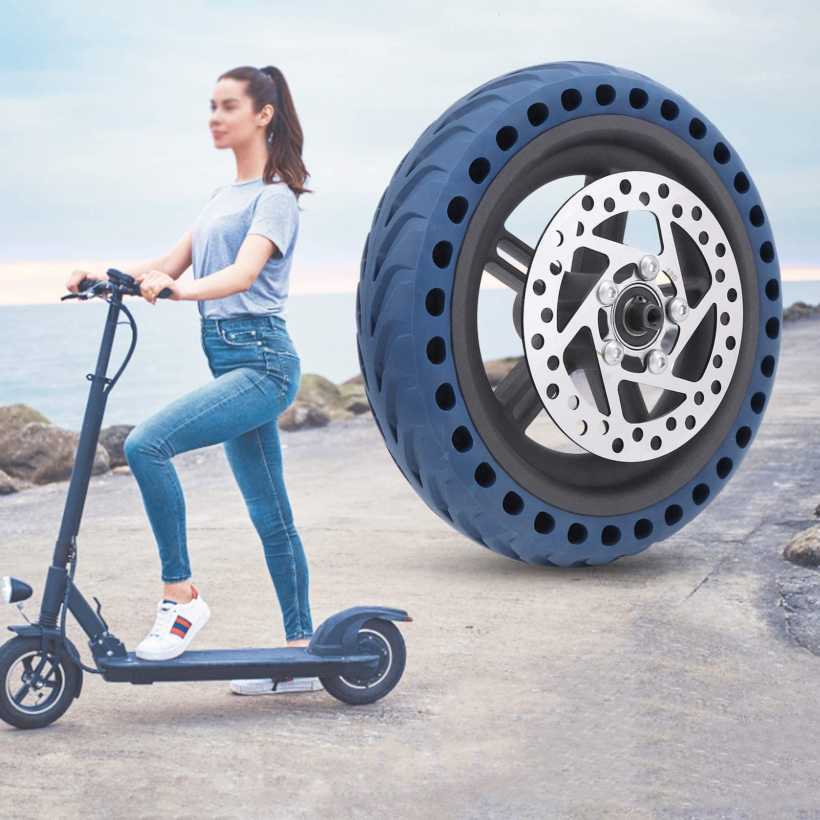 BigKing Scooter Wheel, 8,5 Zoll Hinterrad für XiaomiPro + Reifen + 120 MM Scheibenbremse Scooter Ersatzset von BigKing