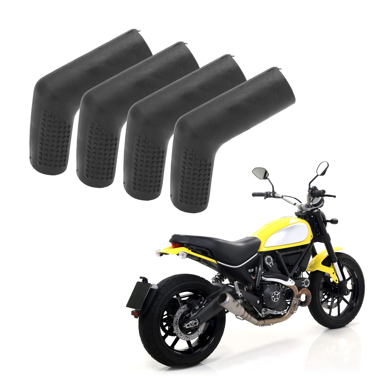 Motorrad-Schalthebel-Socke, 4 Stück Motorrad-Schalthebel-Schuhschutz, Gummi, rutschfest, universell für Street Dirt Bikes ATVs(Schwarz) von BigKing