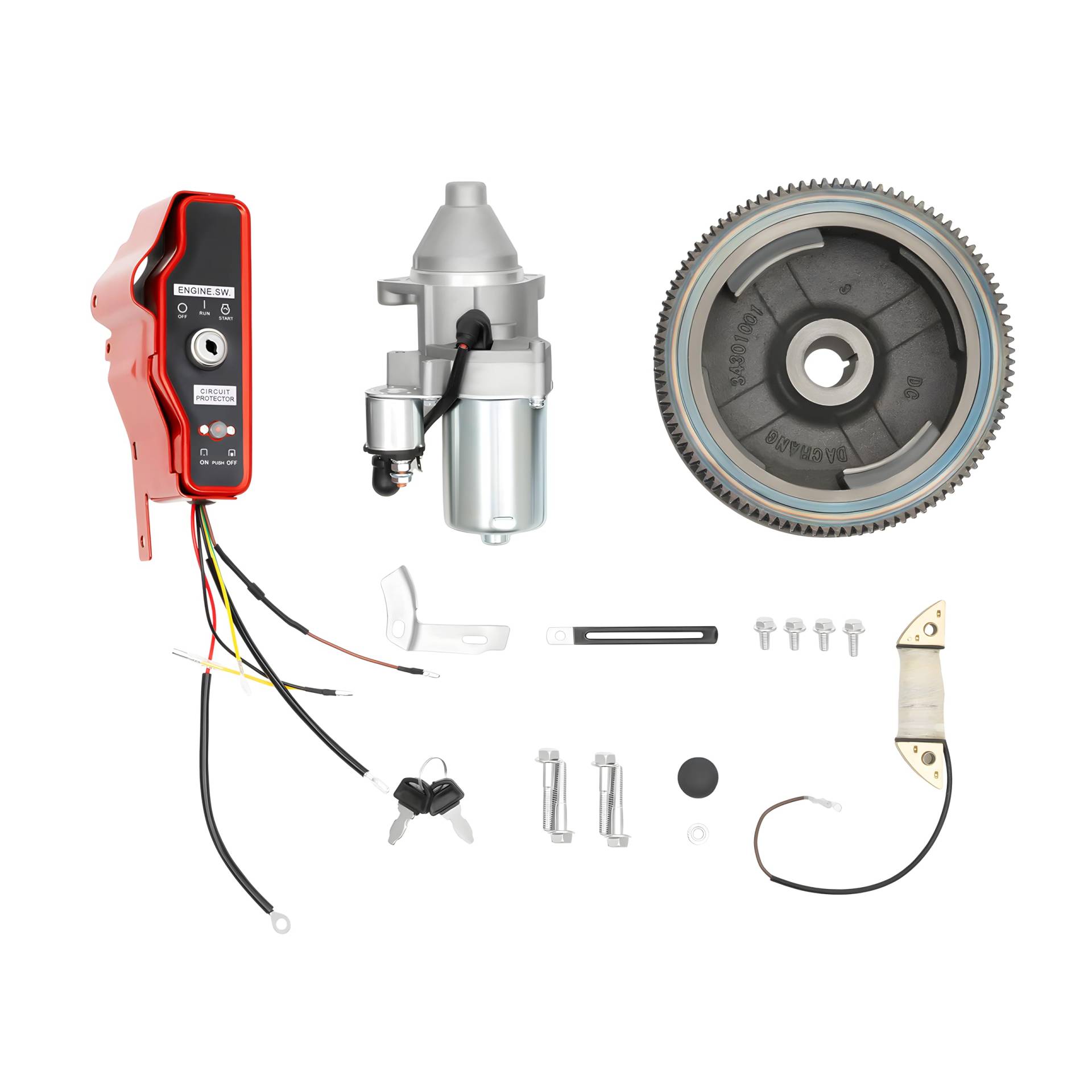 Anlasser Elektrostart starter Kit Schwungrad Starter Kit Startermotor mit Solenoid Schwungrad Elektrostart mit Schlüsselschalterbox und Ladespule Elektrostarter Nachrüisten Anlasser Elektrostart starter Kit Schwungrad Starter Kit Startermotor mit Solenoid Schwungrad Elektrostart mit Schlüsselschalterbox und Ladespule Elektrostarter Nachrüisten von Biggittig