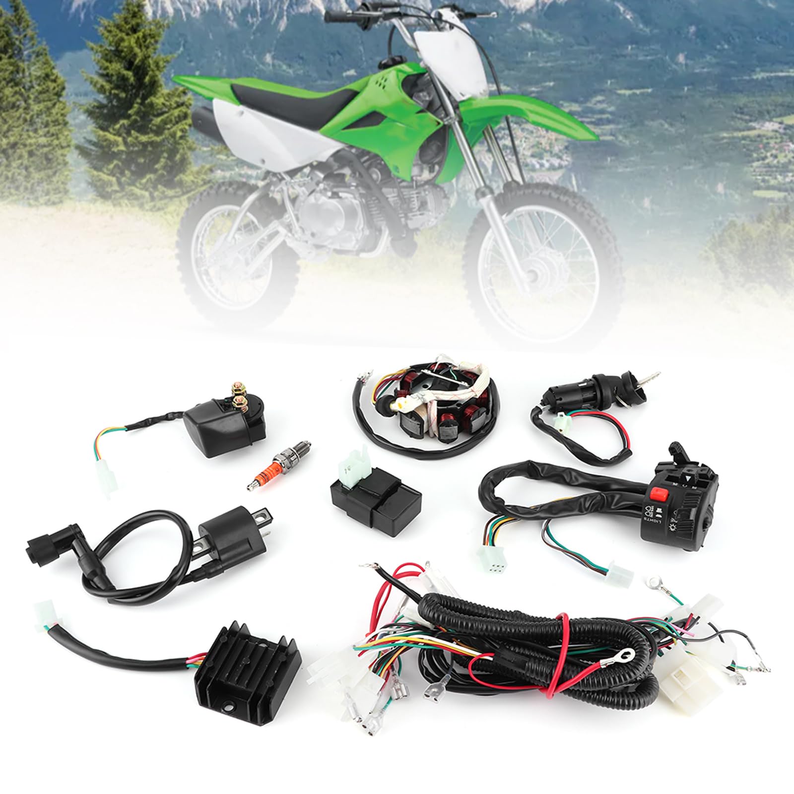 ATV-Kabelbaum-Kit, elektrischer Kabelbaum-Kabel Loo_m CDI-Stator-Kit für 150CC 200CC 250CC 300CC ATV QUAD von BigKing