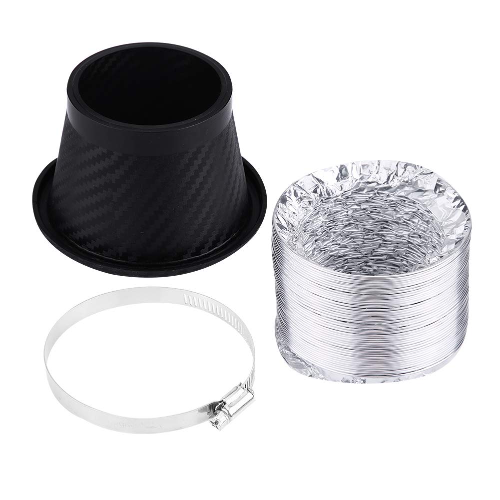 BigKing Universal Car Modified Frontstoßstange Air Intake Turbo Turbine Einlassrohr Trichter Kit (Round shape) von BigKing