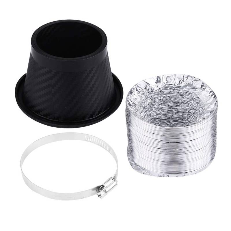 BigKing Universal Car Modified Frontstoßstange Air Intake Turbo Turbine Einlassrohr Trichter Kit (Round shape) von BigKing