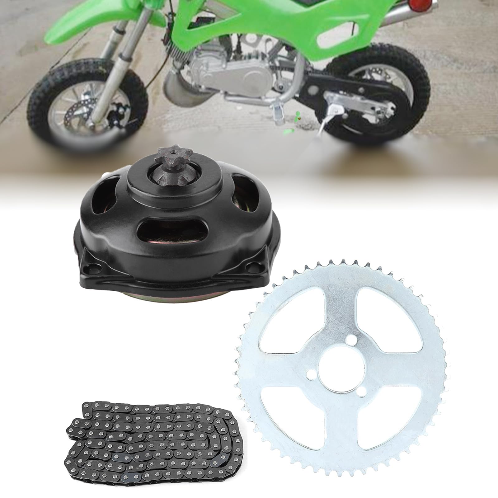 Motorradkettensatz, Antriebssystem T8F Kette & 6T Getriebe & Kettenradsatz für Mini Motorrad 47ccm 49ccm Motorradkettensatz, Antriebssystem T8F Kette & 6T Getriebe & Kettenradsatz für Mini Motorrad 47ccm 49ccm von BigKing
