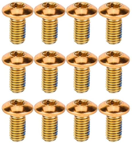 12 Stück Fahrrad Bremsscheiben Schraube M5 x 10MM Titanium T25 Schrauben Scheibenschrauben Fahrradzubehör für MTB Fahrräder (Orange) von Biigming
