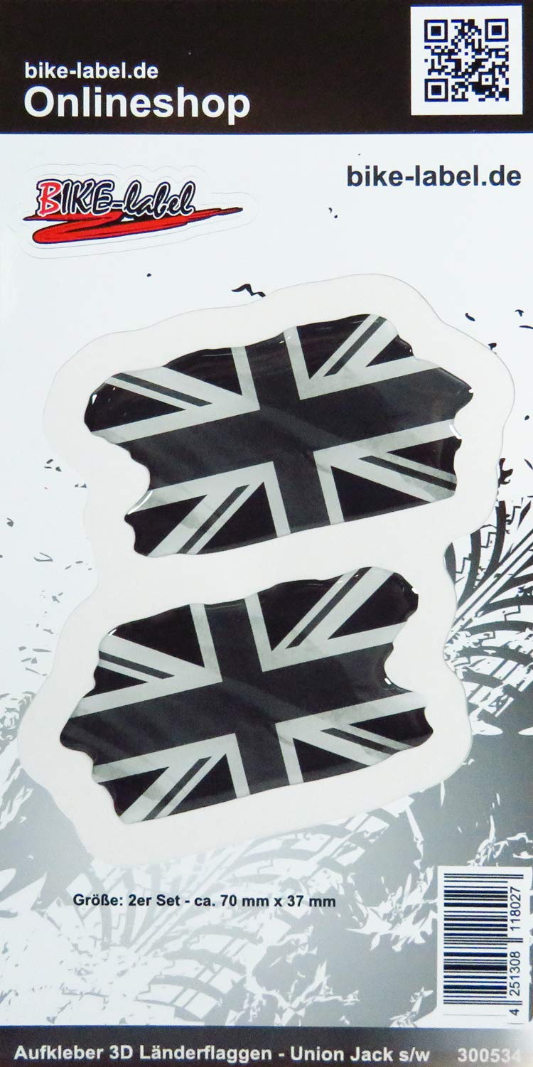 BIKE-label Aufkleber 3D Länder-Flaggen Union Jack England 70 x 37mm 300534N von BIKE-label