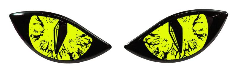 BIKE-label Aufkleber 3D Böse Augen für Auto Motorrad Helm Neon gelb 910061 von BIKE-label