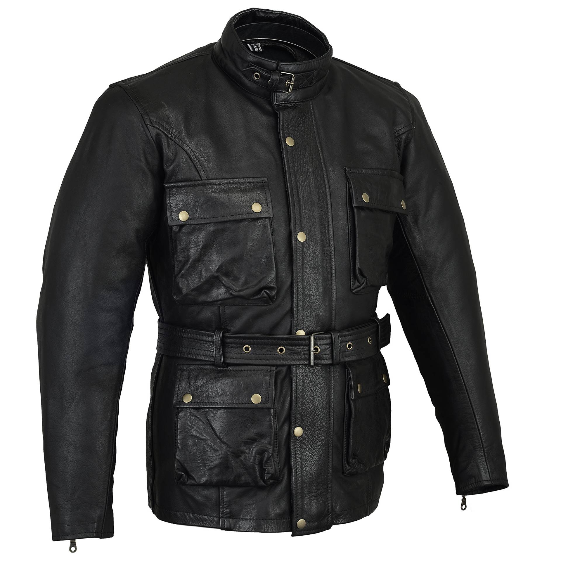 Biker Gear Klassische Vintage Trail Blazer CE1621-1 PU Rüstung Motorrad Gewachste & geölte Alter behandelt Lederjacke - Black -4XL Biker Gear Klassische Vintage Trail Blazer CE1621-1 PU Rüstung Motorrad Gewachste & geölte Alter behandelt Lederjacke - Black -4XL von Bikers Gear Australia