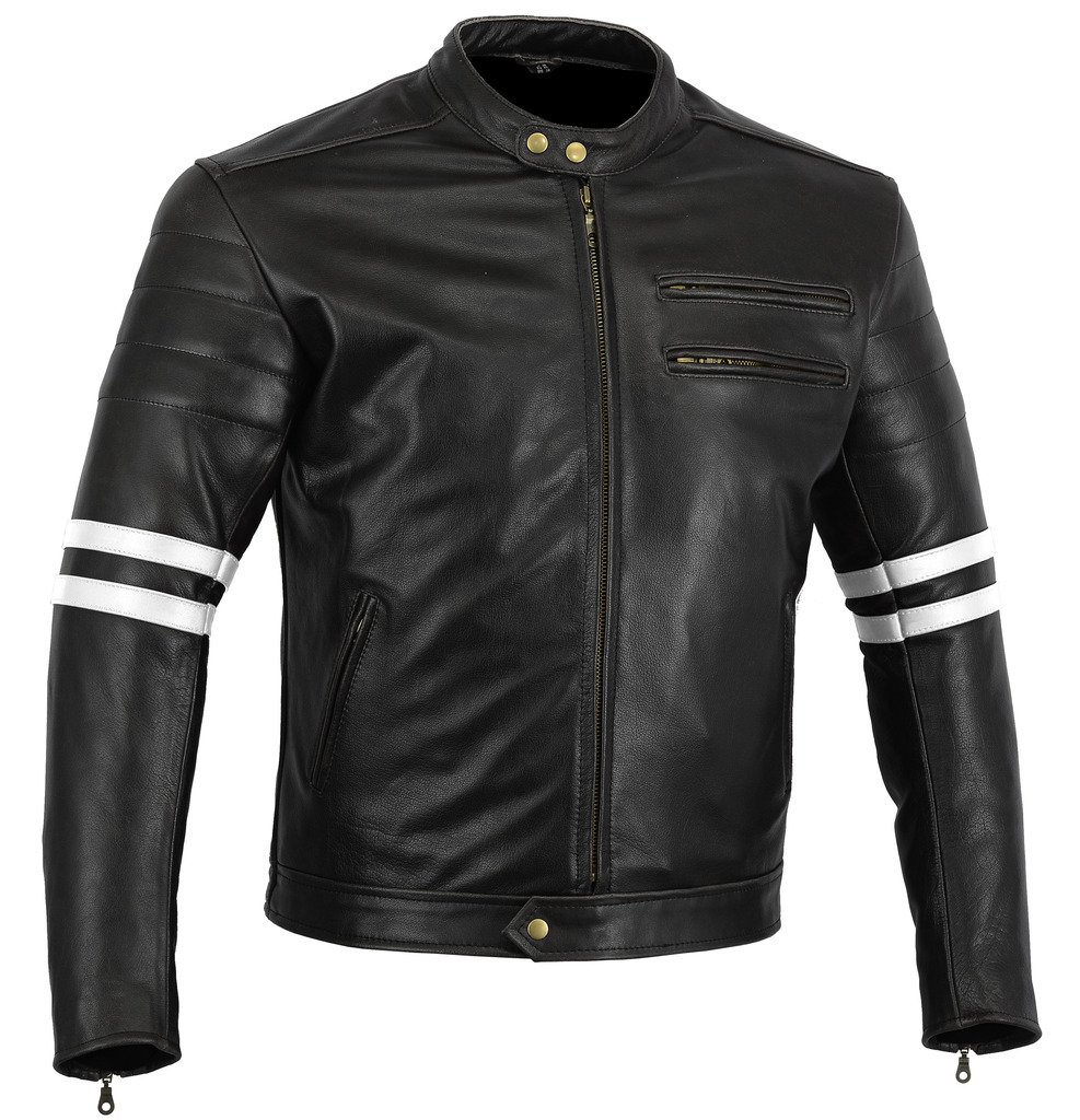 Bikers Gear, Motorrad-Lederjacke „The Rocker“, Schwarz, Café-Racer-Jacke, CE-Vestärkung, PU-verstärkt, Größe: M, CE1621–1 Bikers Gear, Motorrad-Lederjacke „The Rocker“, Schwarz, Café-Racer-Jacke, CE-Vestärkung, PU-verstärkt, Größe: M, CE1621–1 von Bikers Gear Australia