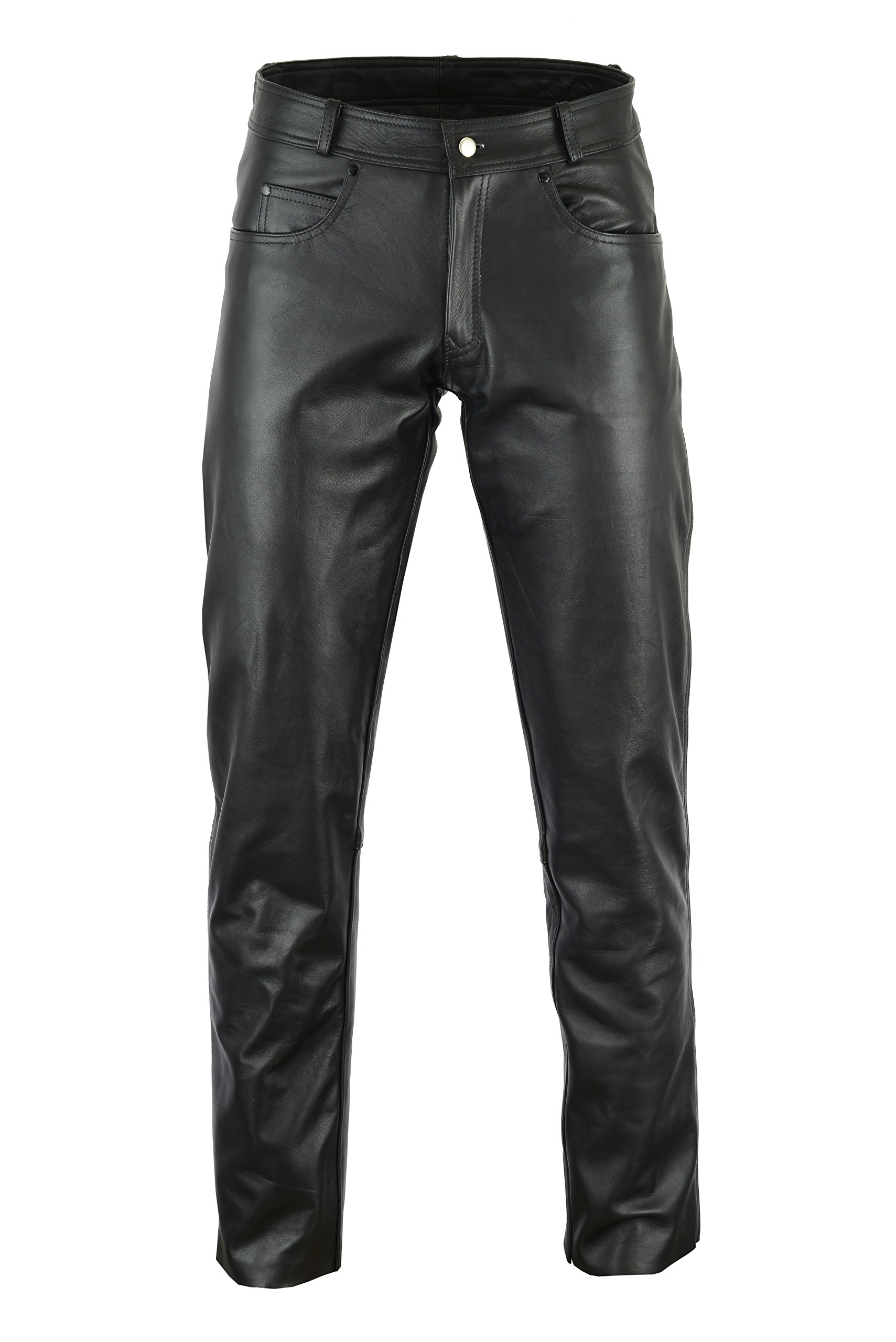Bikers Gear Australia Herren-Jeans aus weichem Leder für Bequeme Passform, schwarz, Größe M von Bikers Gear