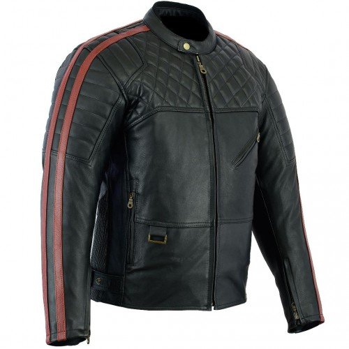 Bikers Gear Australia Limited Red Baron Premium hochwertiger Weiches Leder Motorrad Jacke, Schwarz Oxblood, Größe M von Bikers Gear