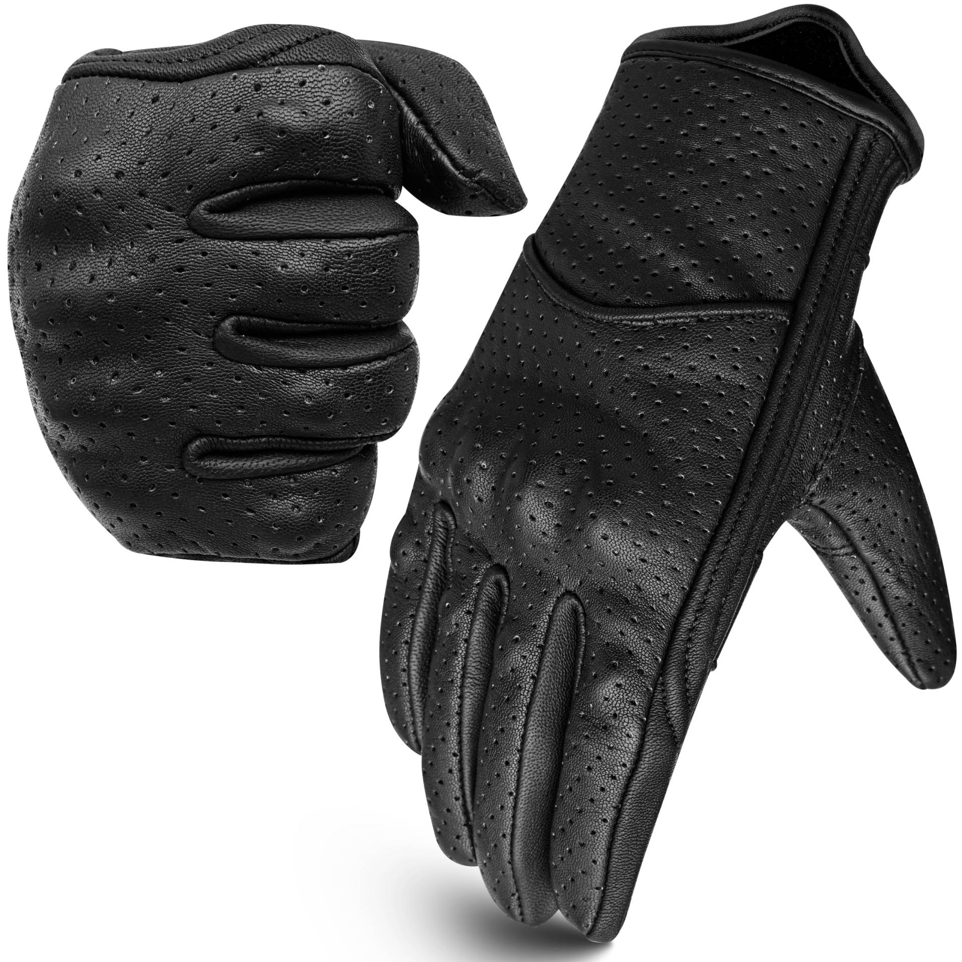 Bikers Gear Australia Limited perforiert kurz Sommer Motorrad Handschuhe, Schwarz, Größe XL von Bikers Gear