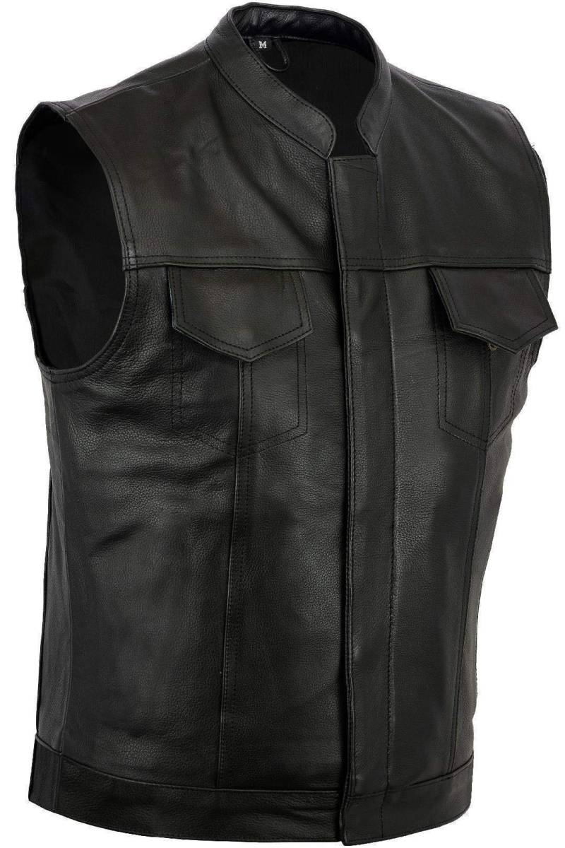 Bikers Gear UK Motorrad-Weste - Leder - Schwarz Revolver - XL von Bikers Gear Australia