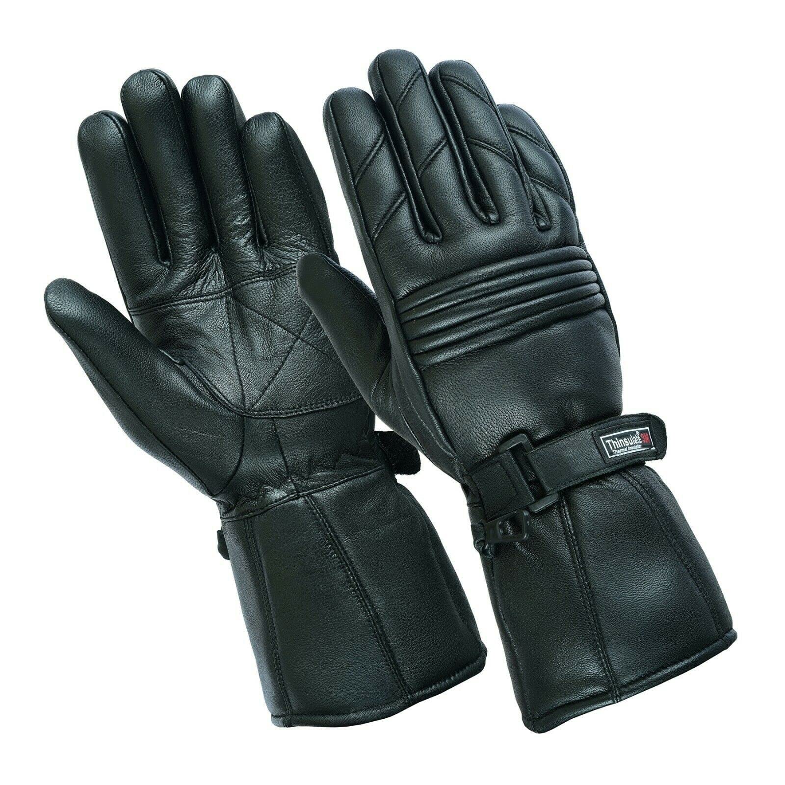 Mens Leather Winter Thermal Labelled Waterproof Inserts Thinsulate Motorcycle Gloves XL von Bikers Gear