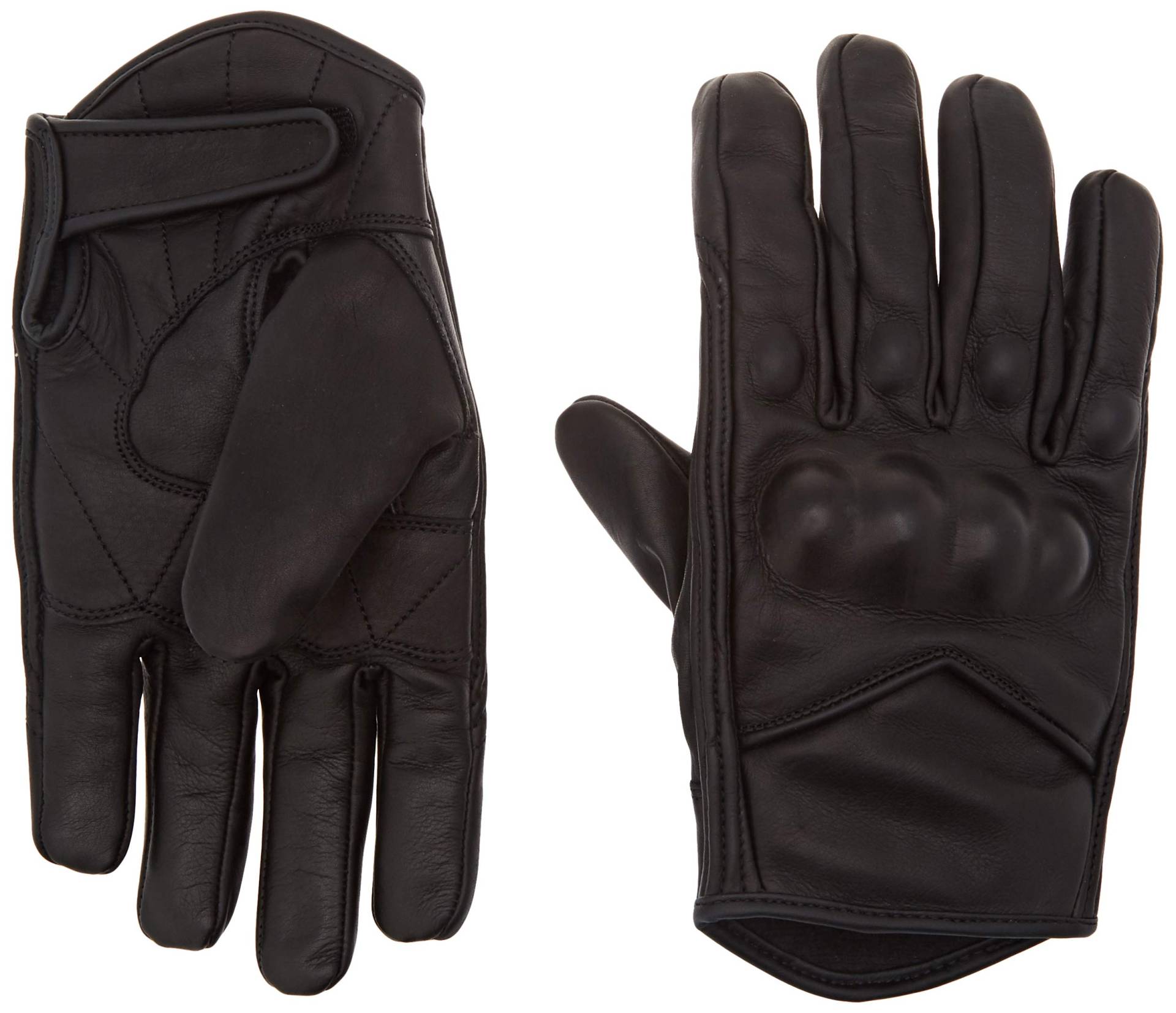 Motorradhandschuhe kurz - Harley Cruiser-Stil - thermoisoliert - wasserdichtes Hipora-Futter - Leder - Schwarz - M von Bikers Gear