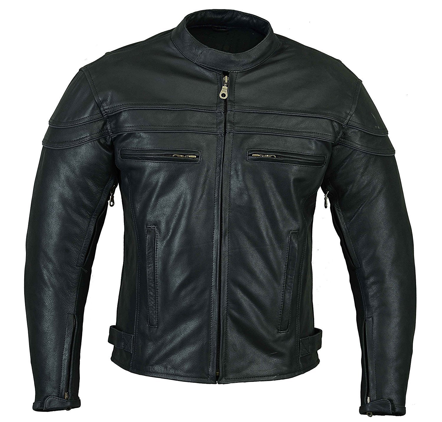 Sturgis (Monza Naked Rindsleder CE und belüftet Motorrad Jacke schwarz schwarz 6XL Sturgis (Monza Naked Rindsleder CE und belüftet Motorrad Jacke schwarz schwarz 6XL von Bikers Gear Australia