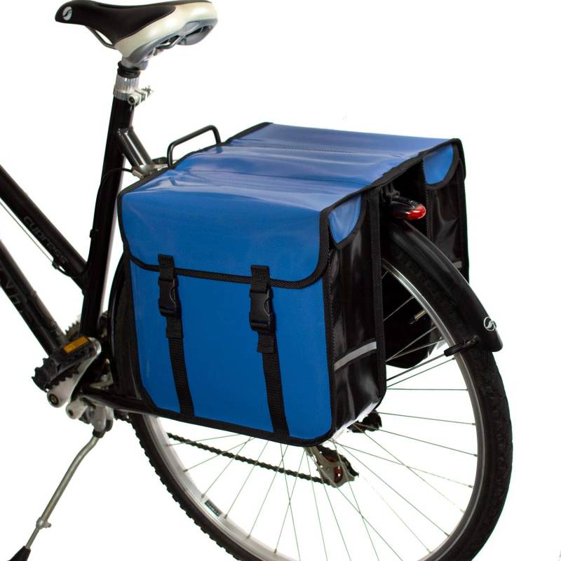 BikyBag Classic CW – wasserdichte Fahrrad-Doppeltasche, Fahrradtasche, Fahrrad, Pendler, Einkaufstasche, (Blau) von BikyBag