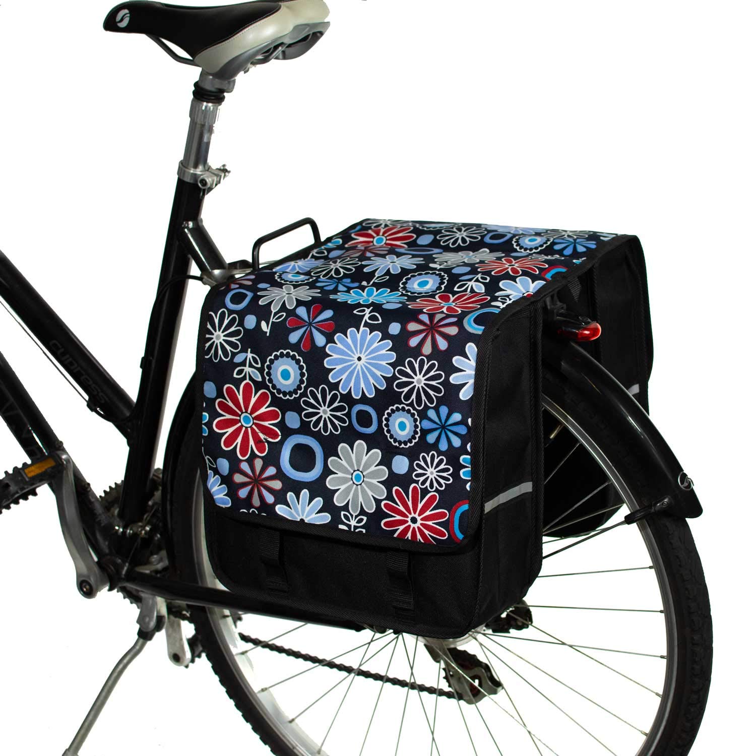 BikyBag Classic CL - Fahrrad Doppeltasche, Gepäckträgertasche, Fahrradtasche für Gepäckträger, (Ganseblumchen) von BikyBag