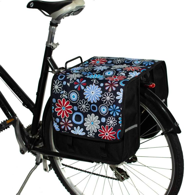 BikyBag Classic CL - Doppel Fahrradtasche Gepacktragertasche (Ganseblumchen) von BikyBag